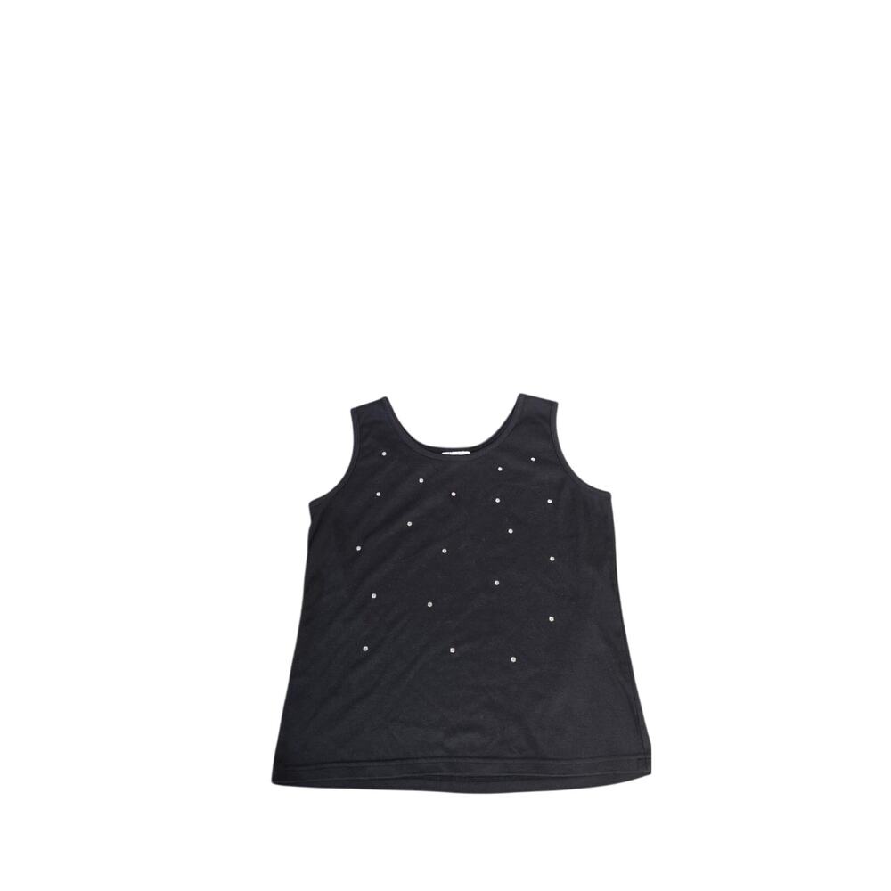 Jordana Black Rhinestone Sleeveless Tank Top Made in USA